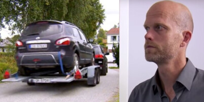 Bilen kjøres bort. Da klikker «Luksusfellen»-deltaker på Hallgeir : - Skikkelig ubehagelig